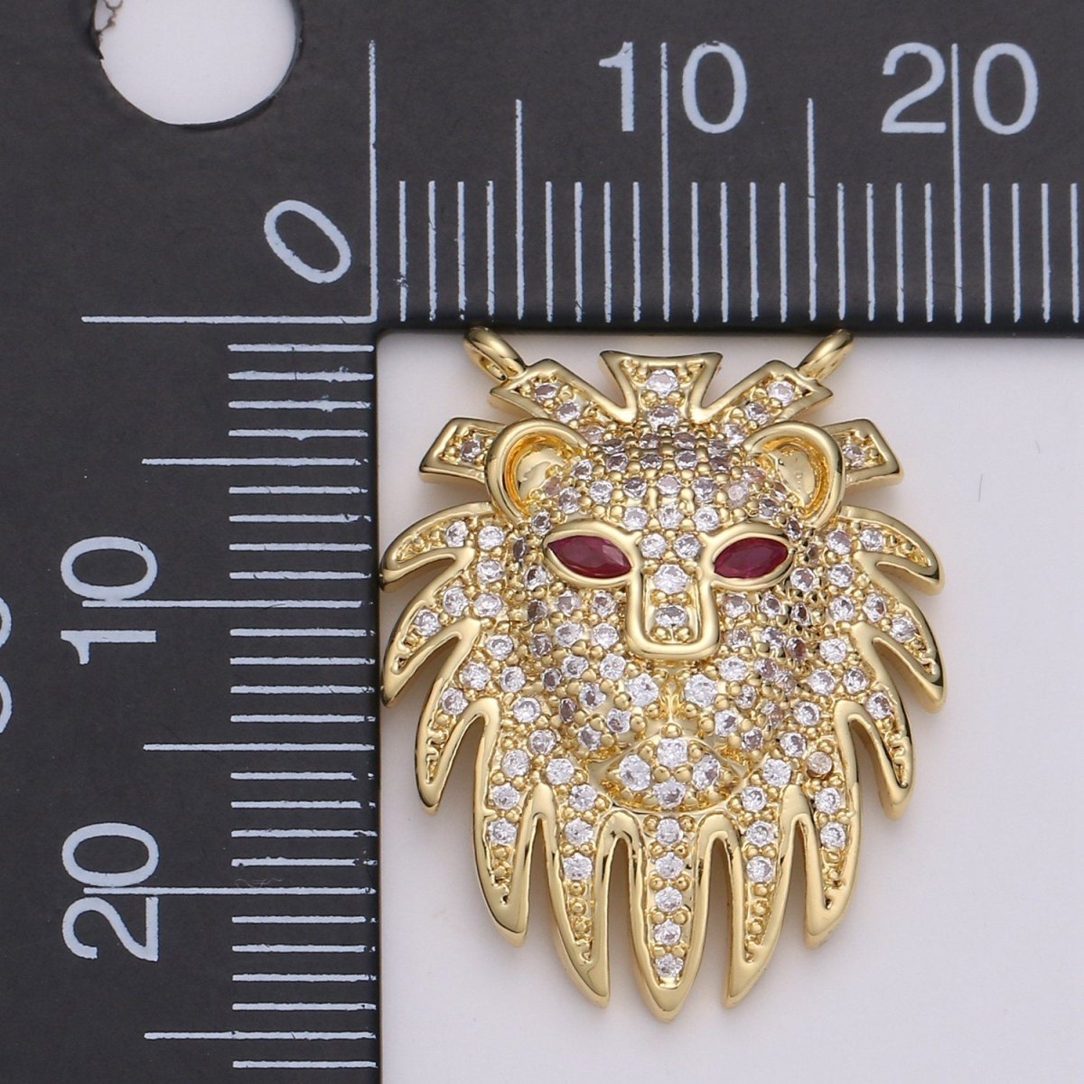 14k Gold Filled Lion Pendant Wildlife Animal Necklace Charm Micro Pave Lion Charm for Safari African Inspired Jewelry, D-473-D-474
