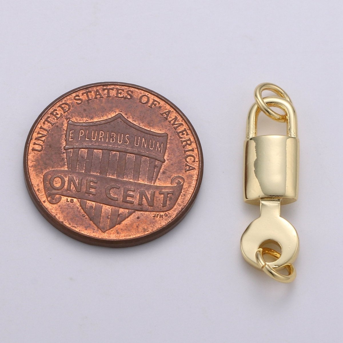 14k Gold Filled Lock Key Pendant Charm, Dainty Key Pendant Charm, Gold Filled Lock F-448