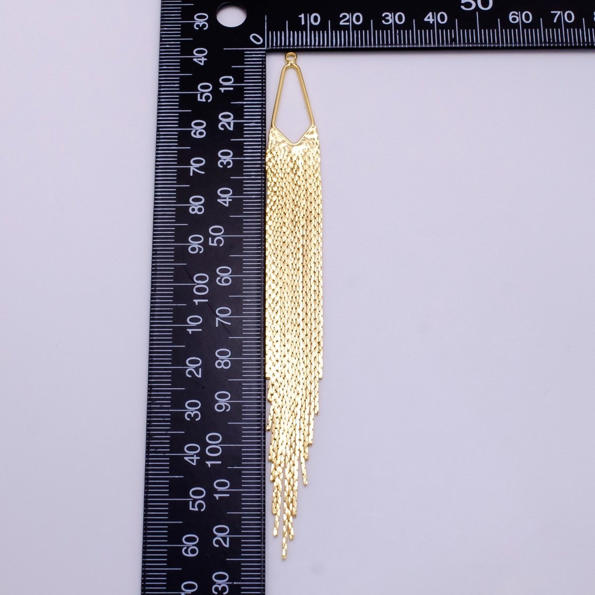 14k Gold Filled Long Fan Drop Earring Charm, Long Earrings, Charm only, No Gem Earring, Waterfall Earrings K-751