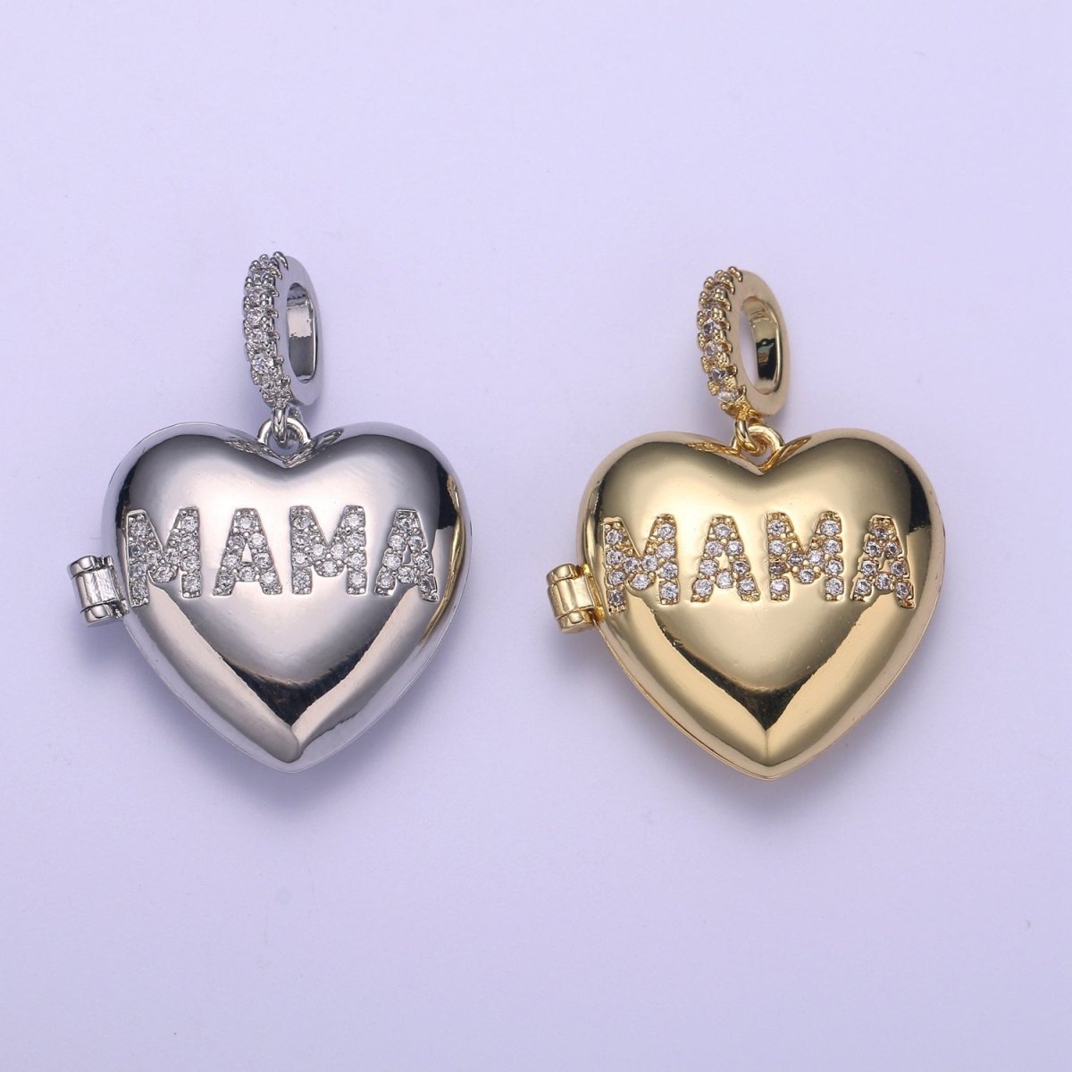 14K Gold Filled MAMA Heart Locket Pendants Mother Day Gift H-744