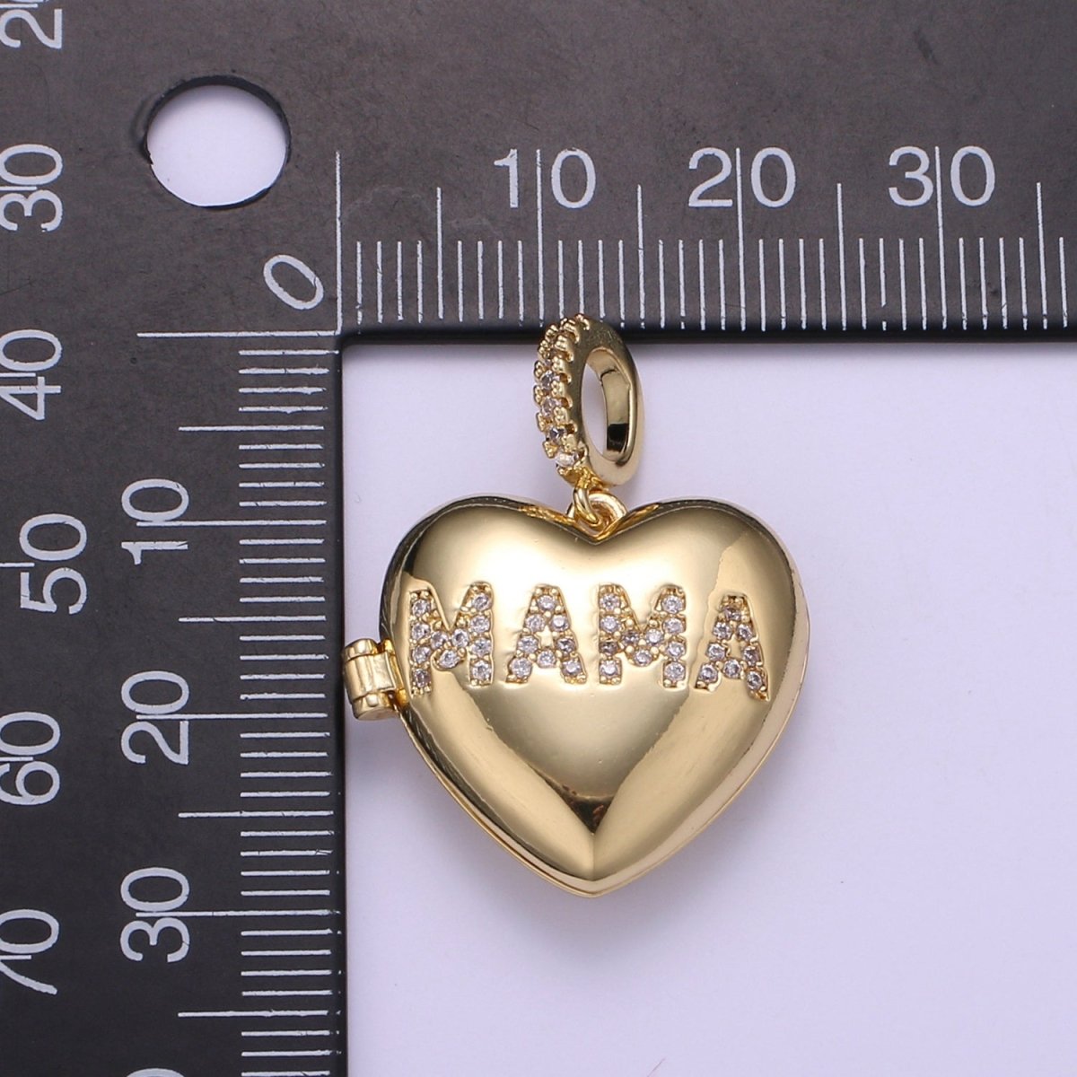 14K Gold Filled MAMA Heart Locket Pendants Mother Day Gift H-744