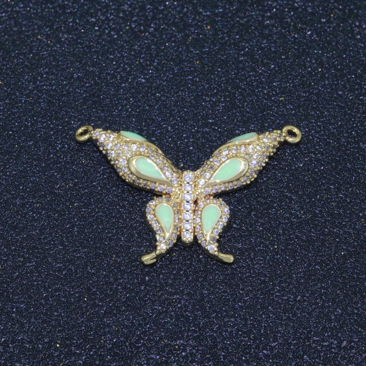 14K Gold Filled Mariposa Butterfly Charm Connector Enamel Butterfly Charm Cubic Zirconia Pendant for Necklace Component Link Connector F-892~F-901