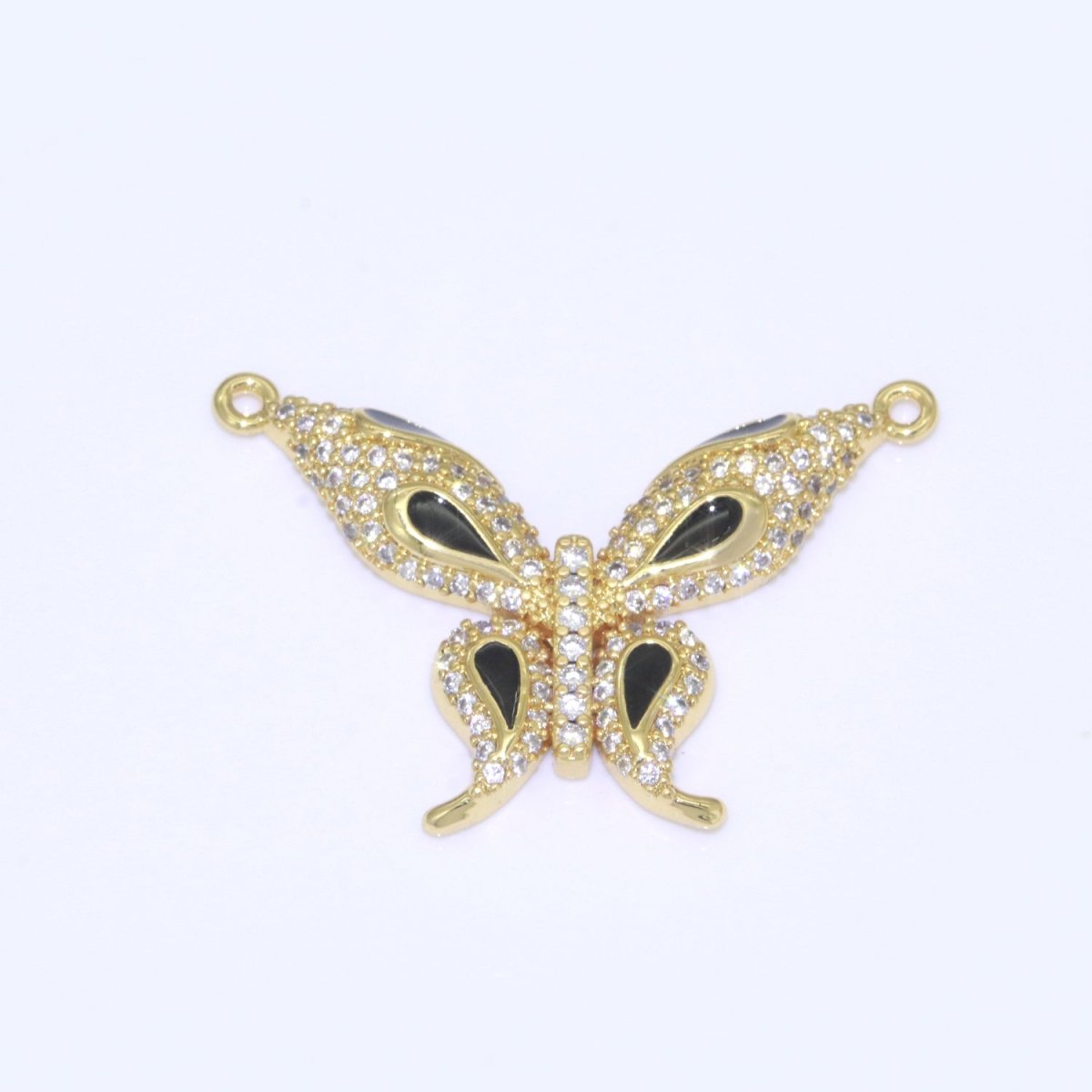 14K Gold Filled Mariposa Butterfly Charm Connector Enamel Butterfly Charm Cubic Zirconia Pendant for Necklace Component Link Connector F-892~F-901