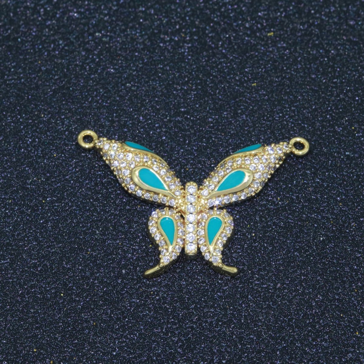 14K Gold Filled Mariposa Butterfly Charm Connector Enamel Butterfly Charm Cubic Zirconia Pendant for Necklace Component Link Connector F-892~F-901