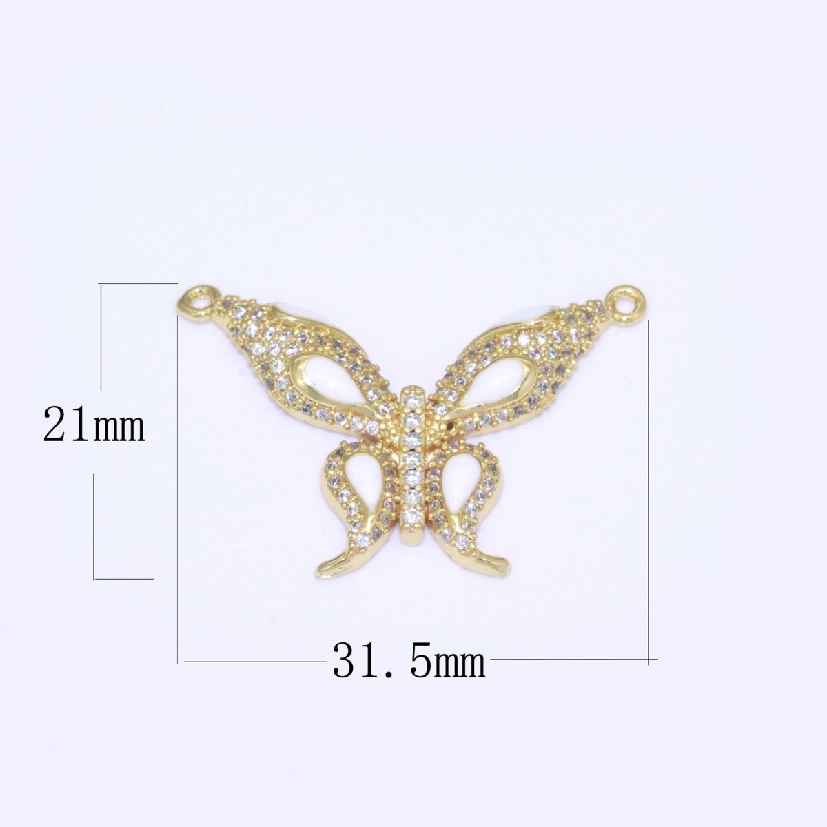 14K Gold Filled Mariposa Butterfly Charm Connector Enamel Butterfly Charm Cubic Zirconia Pendant for Necklace Component Link Connector F-892~F-901