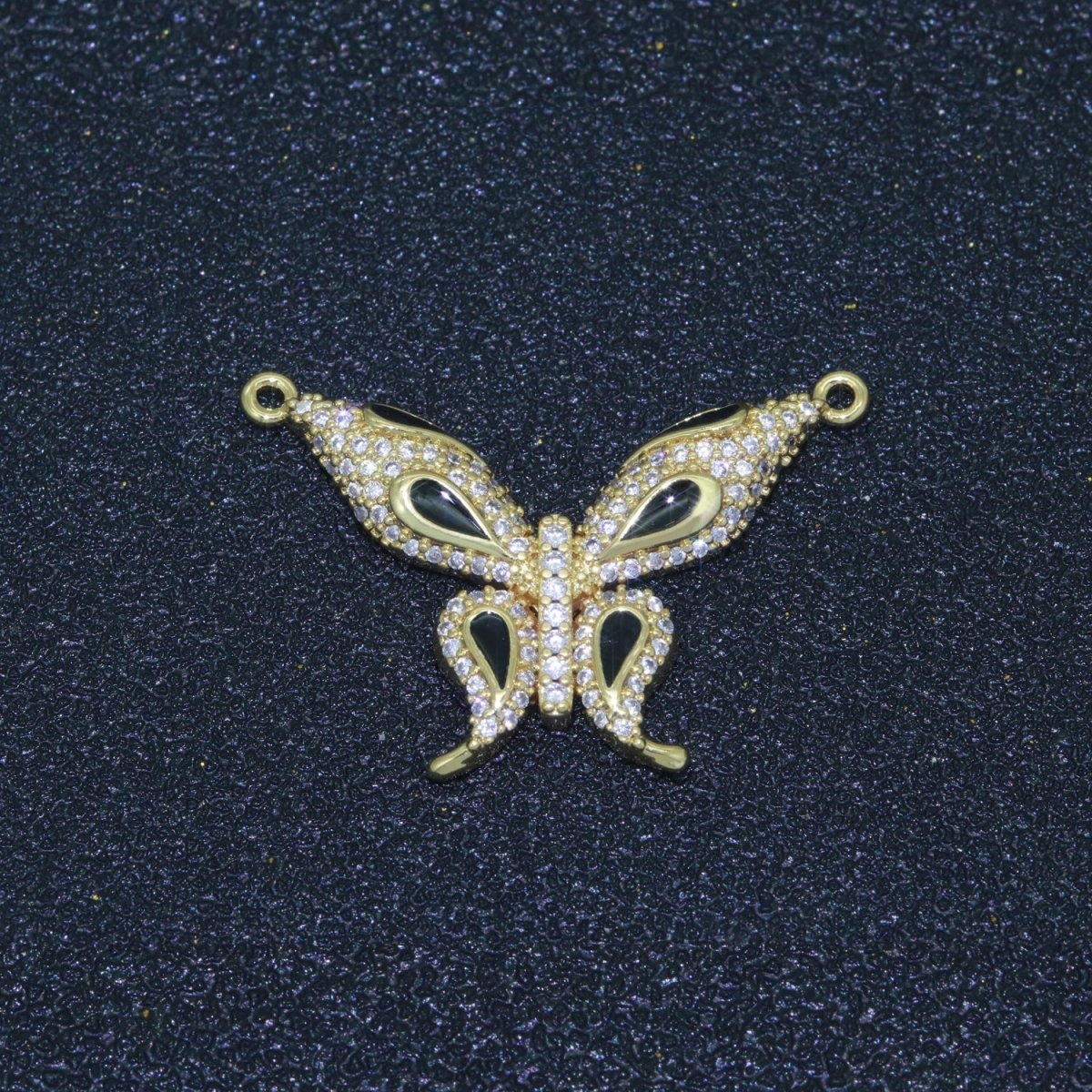 14K Gold Filled Mariposa Butterfly Charm Connector Enamel Butterfly Charm Cubic Zirconia Pendant for Necklace Component Link Connector F-892~F-901