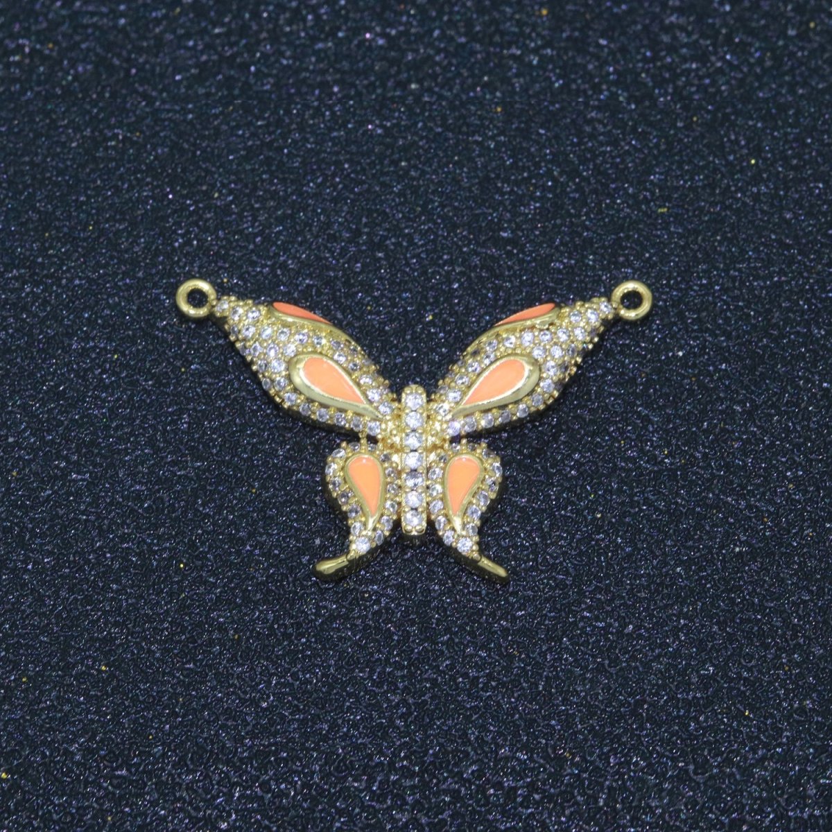 14K Gold Filled Mariposa Butterfly Charm Connector Enamel Butterfly Charm Cubic Zirconia Pendant for Necklace Component Link Connector F-892~F-901