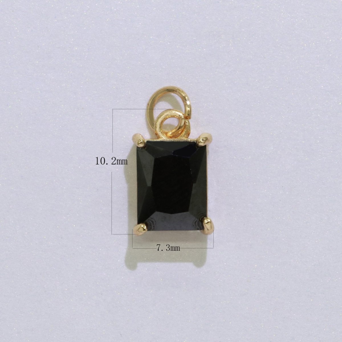 14k Gold Filled Micro Pave CZ Geometric Pendant Charm Emerald Cut Birthstone Add on charm E-881-E-891 C-369