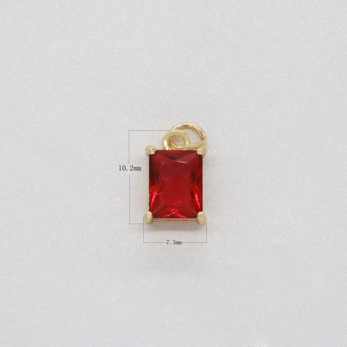 14k Gold Filled Micro Pave CZ Geometric Pendant Charm Emerald Cut Birthstone Add on charm E-881-E-891 C-369