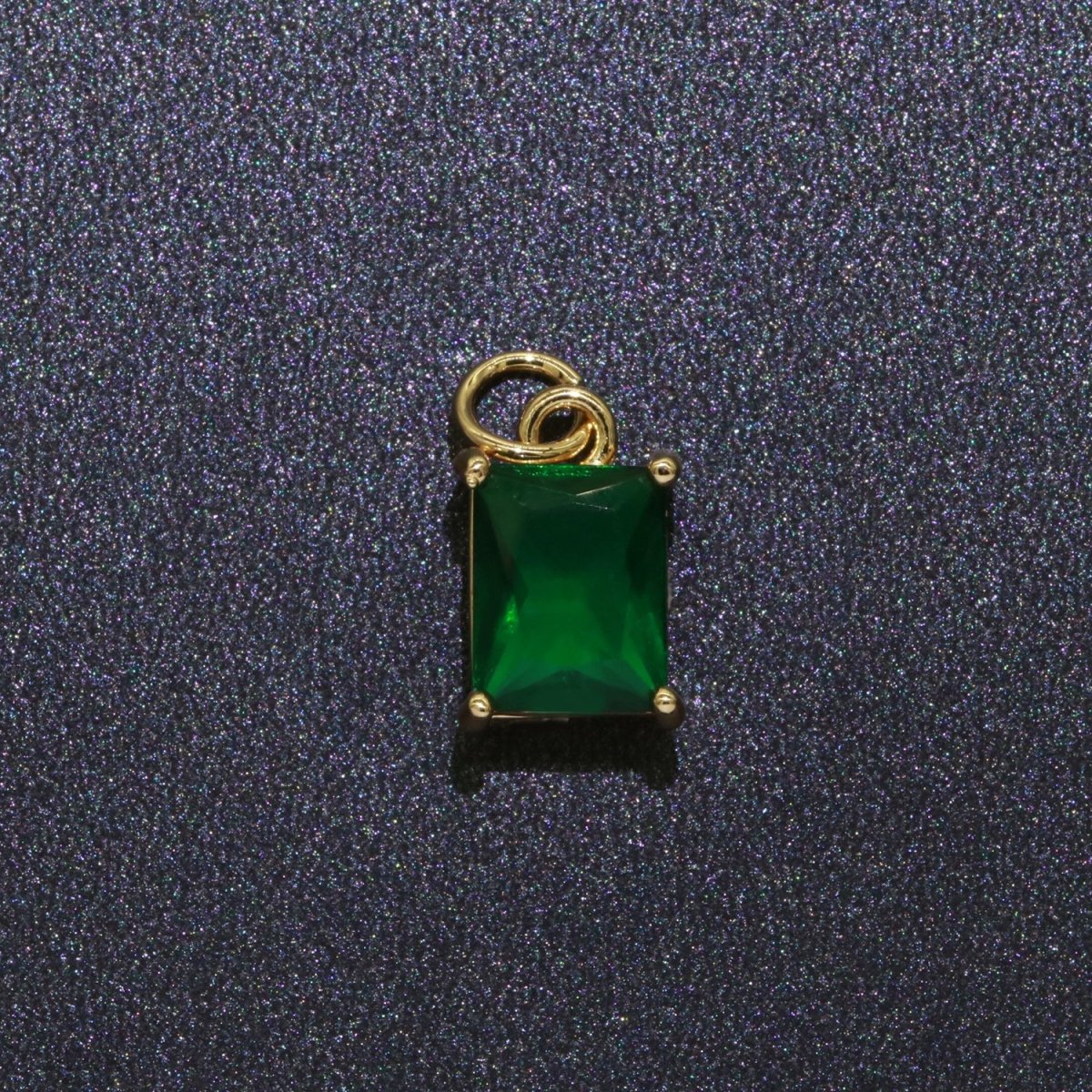 14k Gold Filled Micro Pave CZ Geometric Pendant Charm Emerald Cut Birthstone Add on charm E-881-E-891 C-369