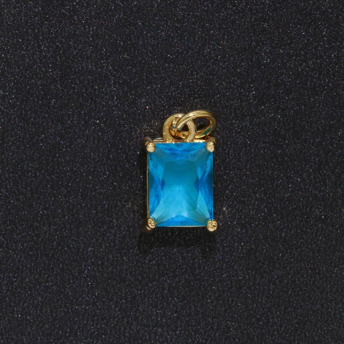 14k Gold Filled Micro Pave CZ Geometric Pendant Charm Emerald Cut Birthstone Add on charm E-881-E-891 C-369