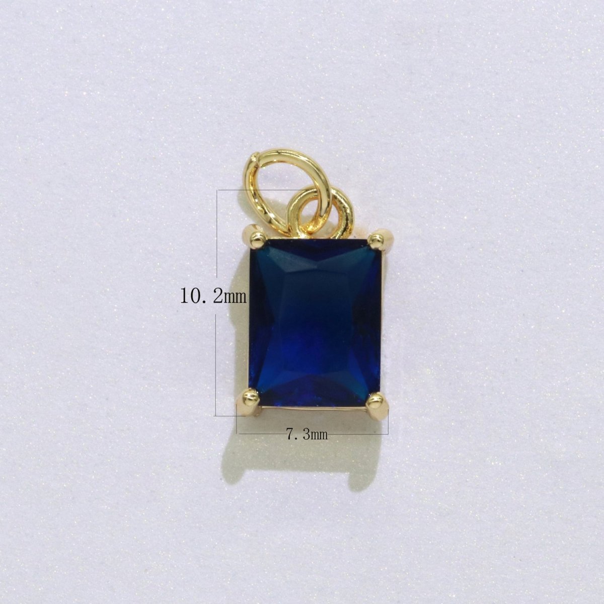 14k Gold Filled Micro Pave CZ Geometric Pendant Charm Emerald Cut Birthstone Add on charm E-881-E-891 C-369