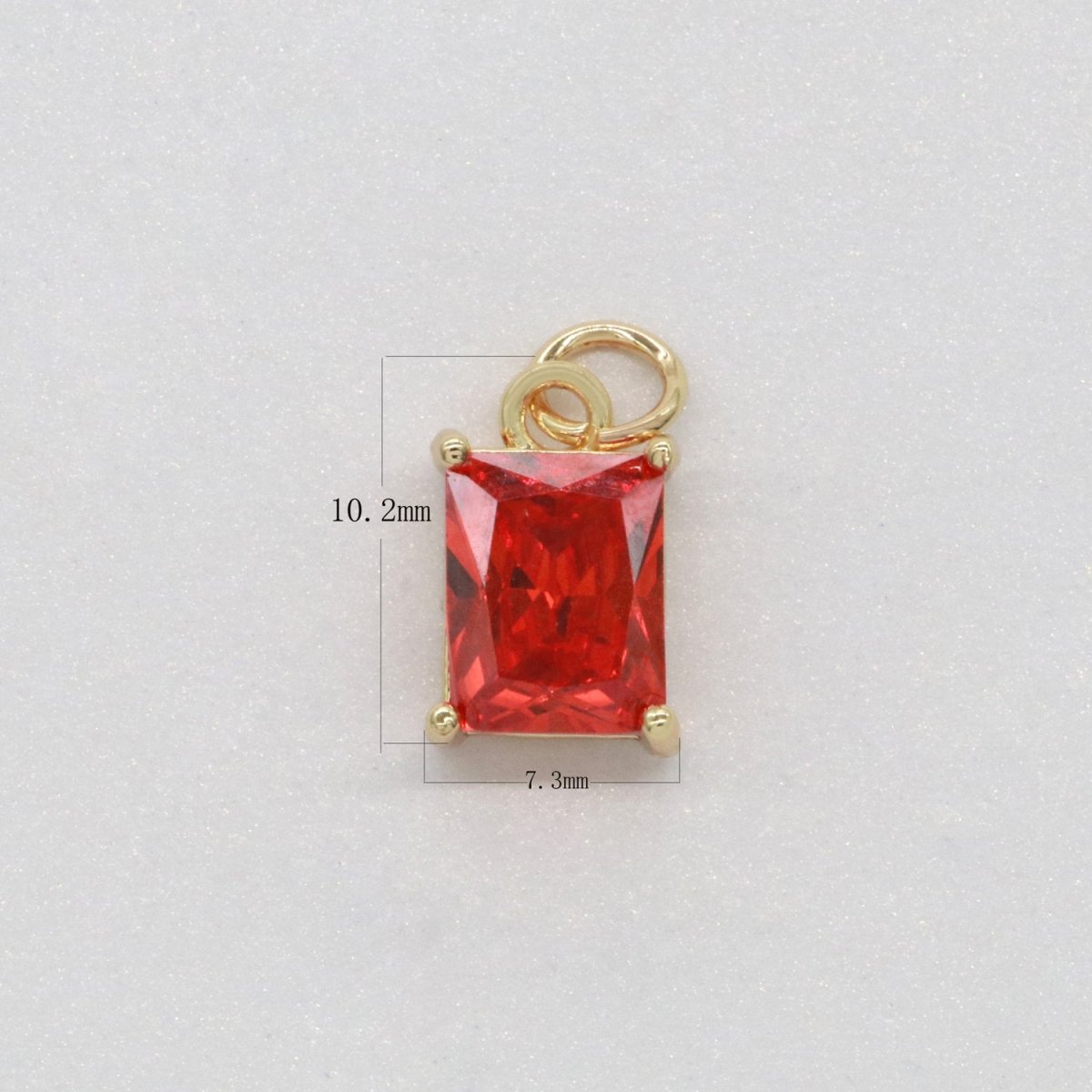 14k Gold Filled Micro Pave CZ Geometric Pendant Charm Emerald Cut Birthstone Add on charm E-881-E-891 C-369