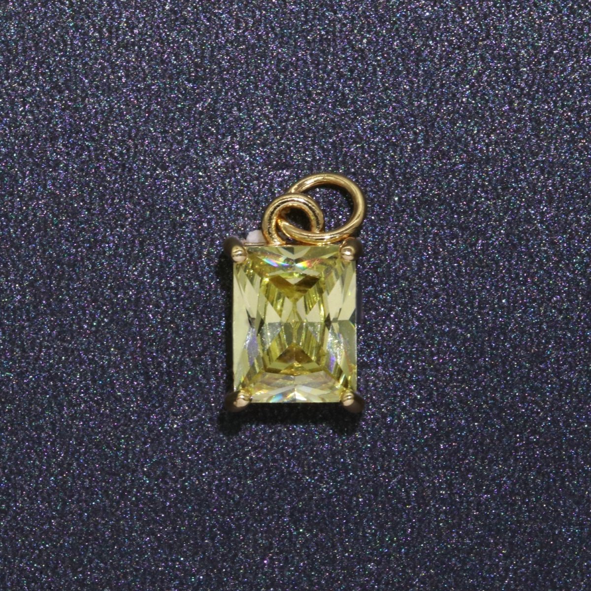 14k Gold Filled Micro Pave CZ Geometric Pendant Charm Emerald Cut Birthstone Add on charm E-881-E-891 C-369