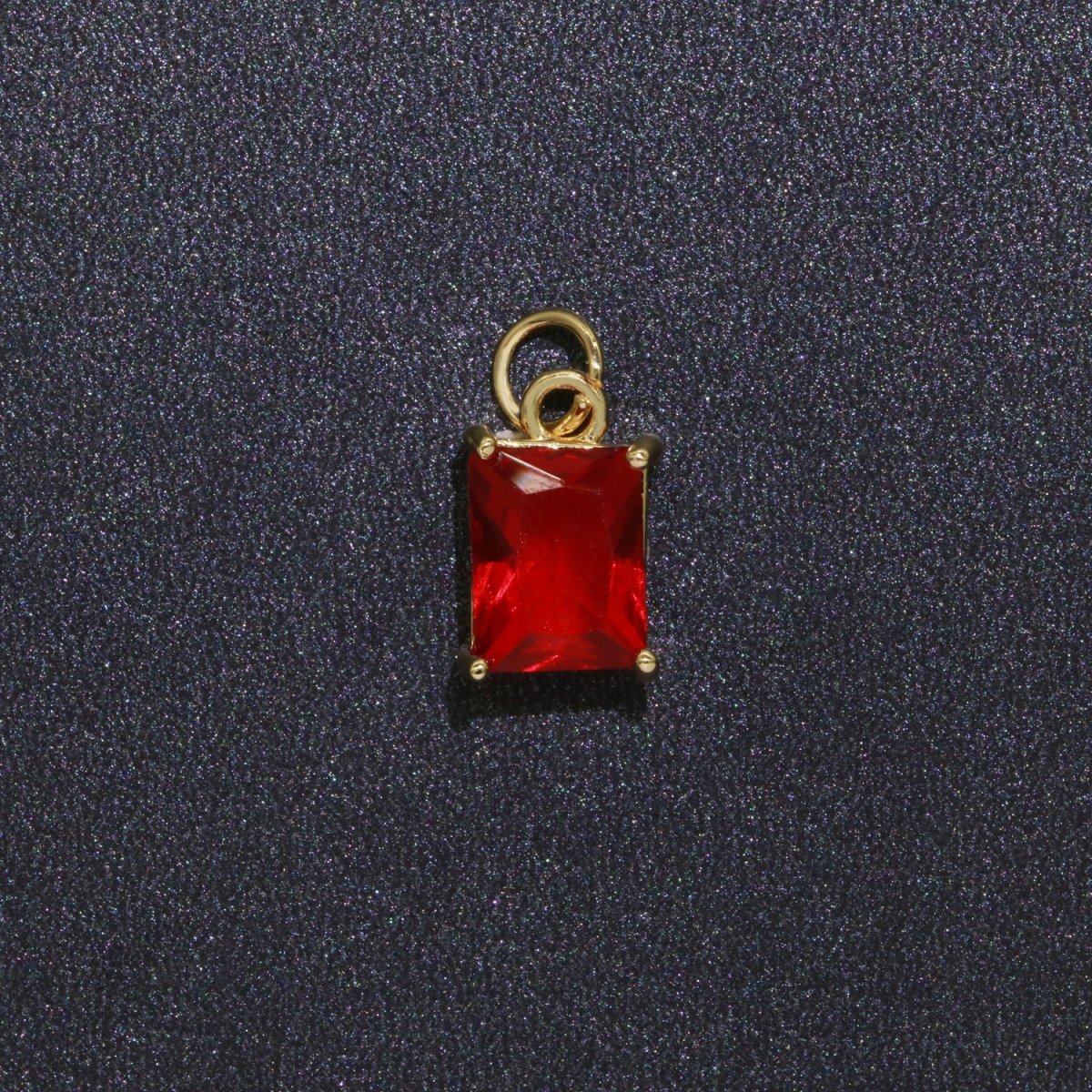 14k Gold Filled Micro Pave CZ Geometric Pendant Charm Emerald Cut Birthstone Add on charm E-881-E-891 C-369