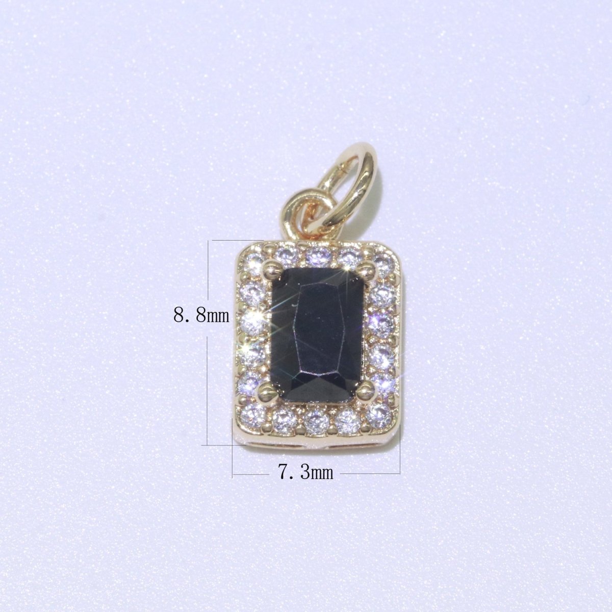 14k Gold Filled Micro Pave CZ Geometric Pendant Charm Emerald Cut Pendant Charm Geometric DIY Jewelry 8.8x7.3mm M-189-M-202