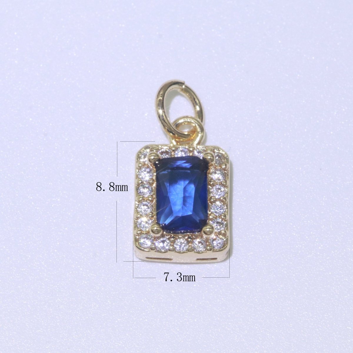 14k Gold Filled Micro Pave CZ Geometric Pendant Charm Emerald Cut Pendant Charm Geometric DIY Jewelry 8.8x7.3mm M-189-M-202