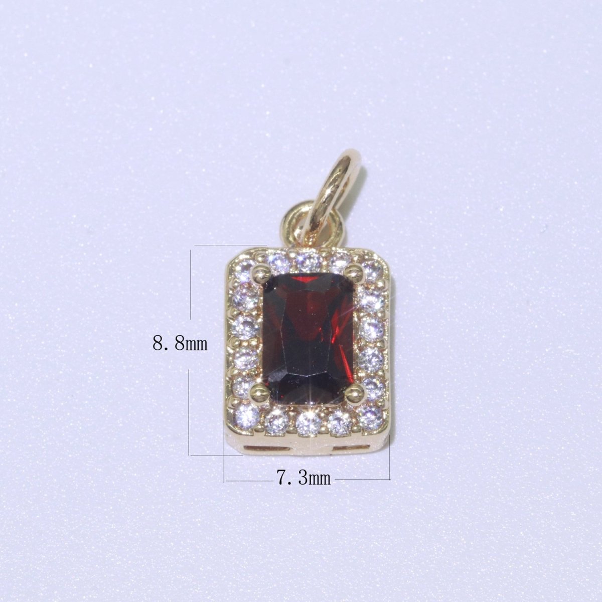 14k Gold Filled Micro Pave CZ Geometric Pendant Charm Emerald Cut Pendant Charm Geometric DIY Jewelry 8.8x7.3mm M-189-M-202