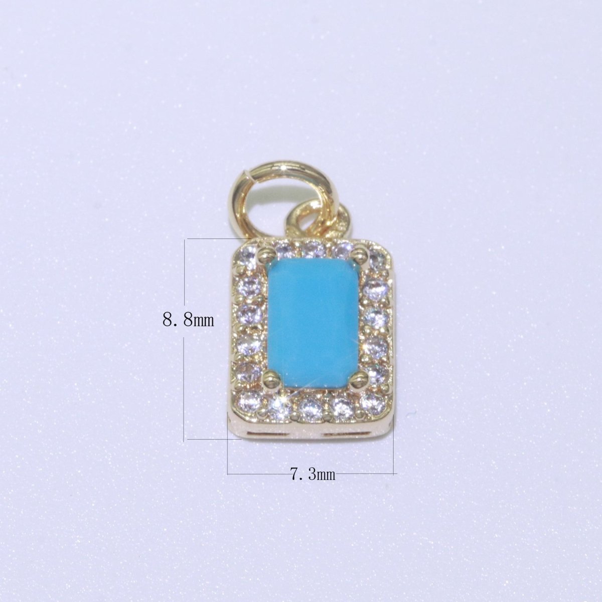 14k Gold Filled Micro Pave CZ Geometric Pendant Charm Emerald Cut Pendant Charm Geometric DIY Jewelry 8.8x7.3mm M-189-M-202