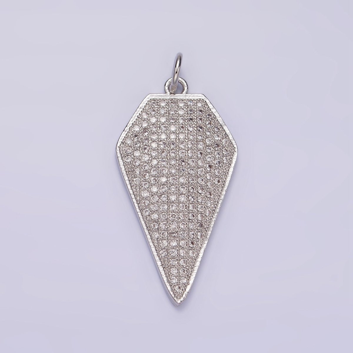 14K Gold Filled Micro Paved CZ Diamond Shield Charm in Silver, Gold & Black | N1129 - N1131