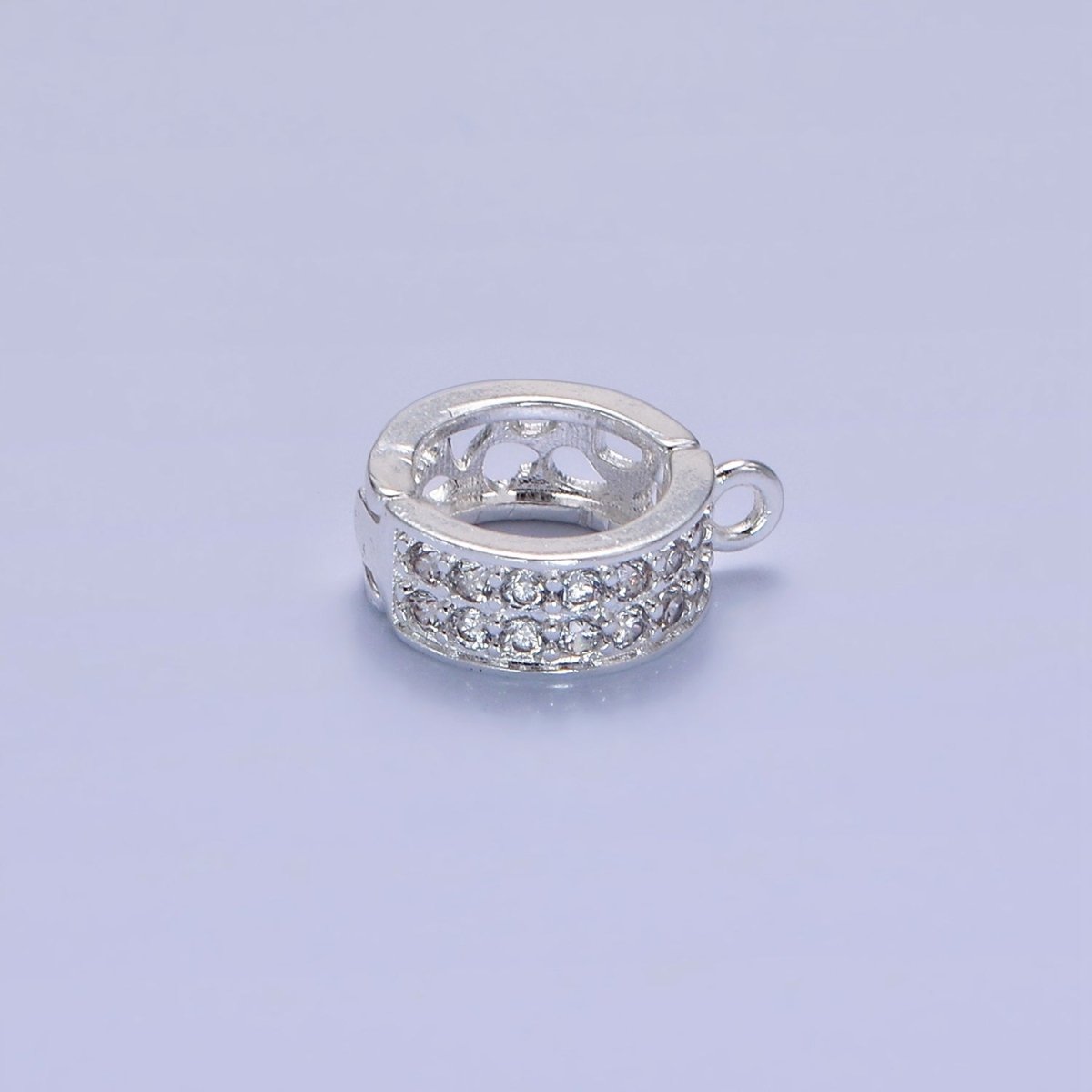 14K Gold Filled Micro Paved CZ Filigree Open Snap Latch Bail Drop Pendant Findings in Gold & Silver | Z774 - Z775