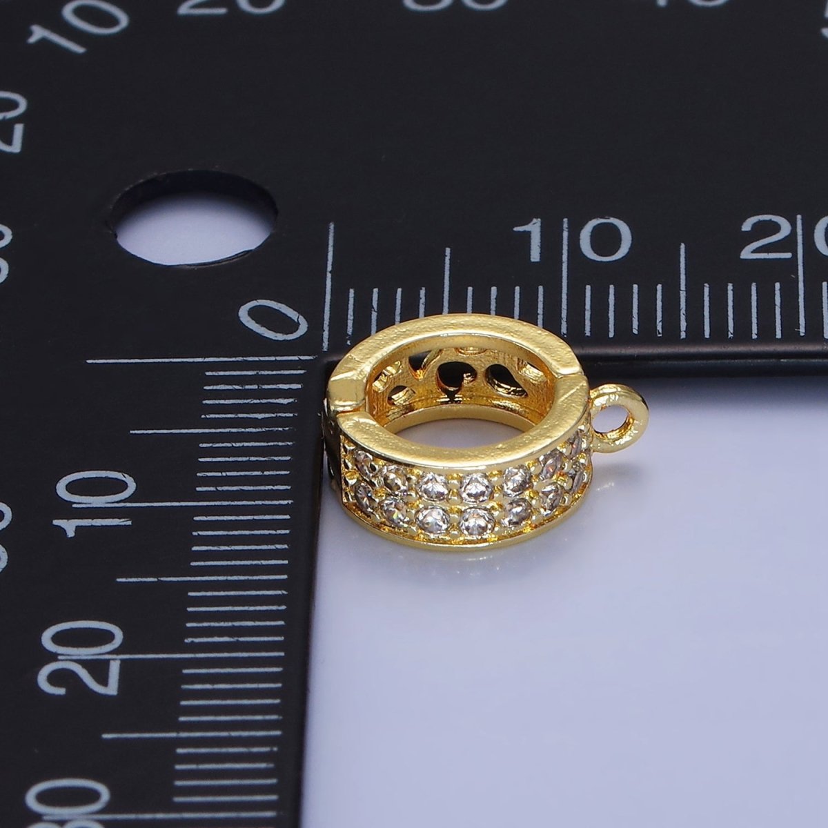 14K Gold Filled Micro Paved CZ Filigree Open Snap Latch Bail Drop Pendant Findings in Gold & Silver | Z774 - Z775