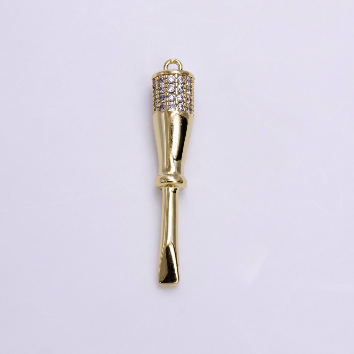 14K Gold Filled Micro Paved CZ Flat Edged Screwdriver Charm | AC1453 - DLUXCA
