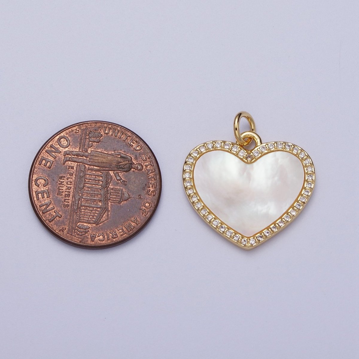 14K Gold Filled Micro Paved Shell Pearl Heart Love Charm E-548 E-552 E-553