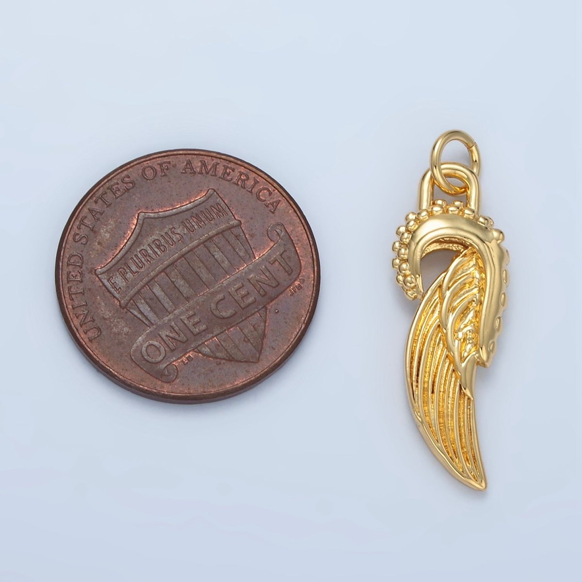 14K Gold Filled Mini Angel Feathered Wings Add - On Charm | AG880 - DLUXCA