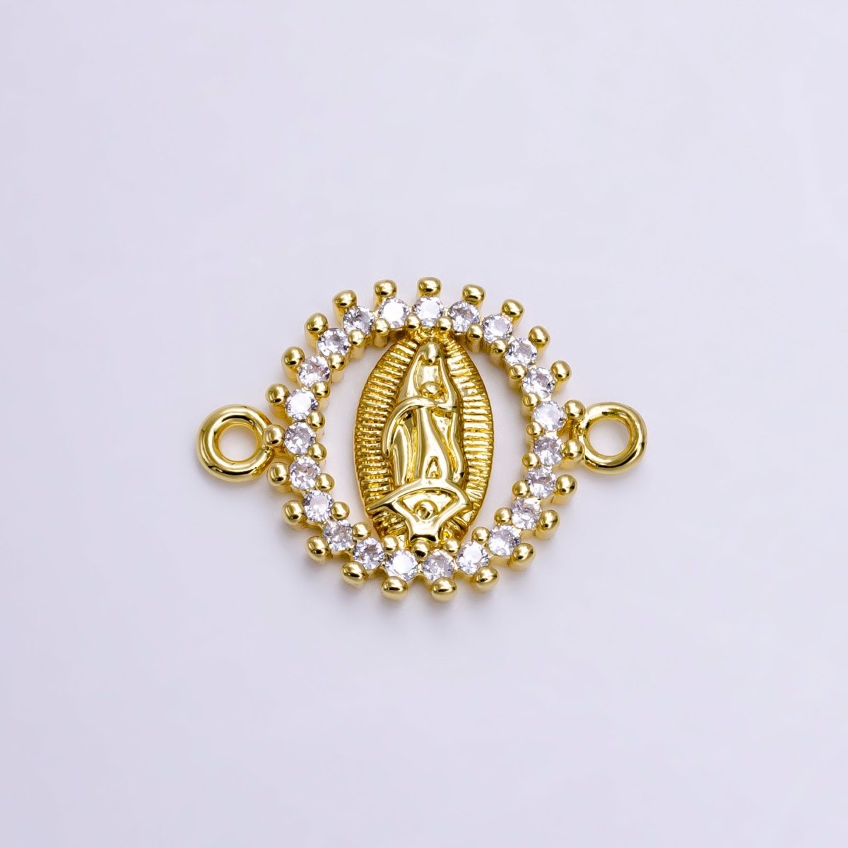 14K Gold Filled Mini Lady Guadalupe Charm Connector for Bracelet Link Connector G-156