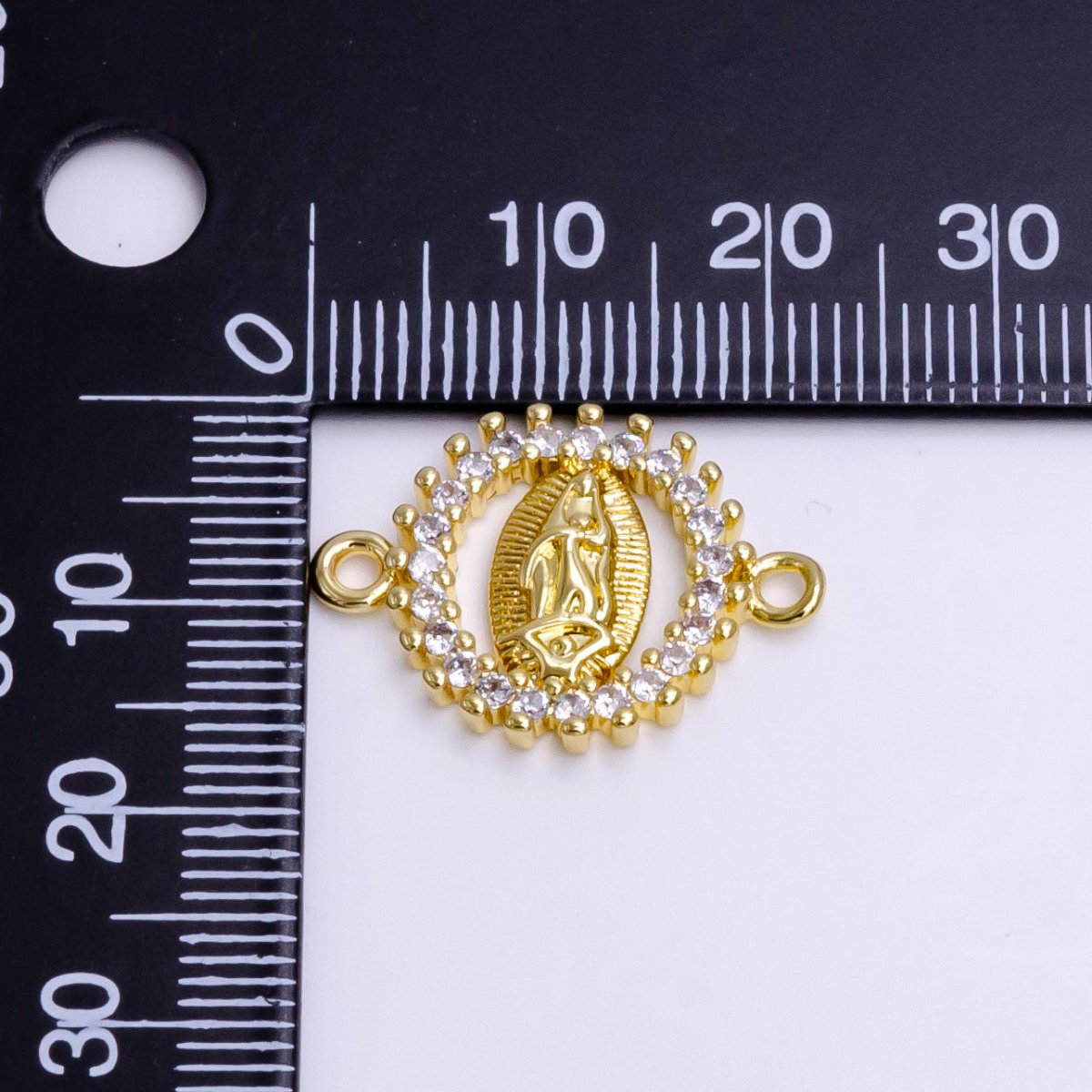 14K Gold Filled Mini Lady Guadalupe Charm Connector for Bracelet Link Connector G-156