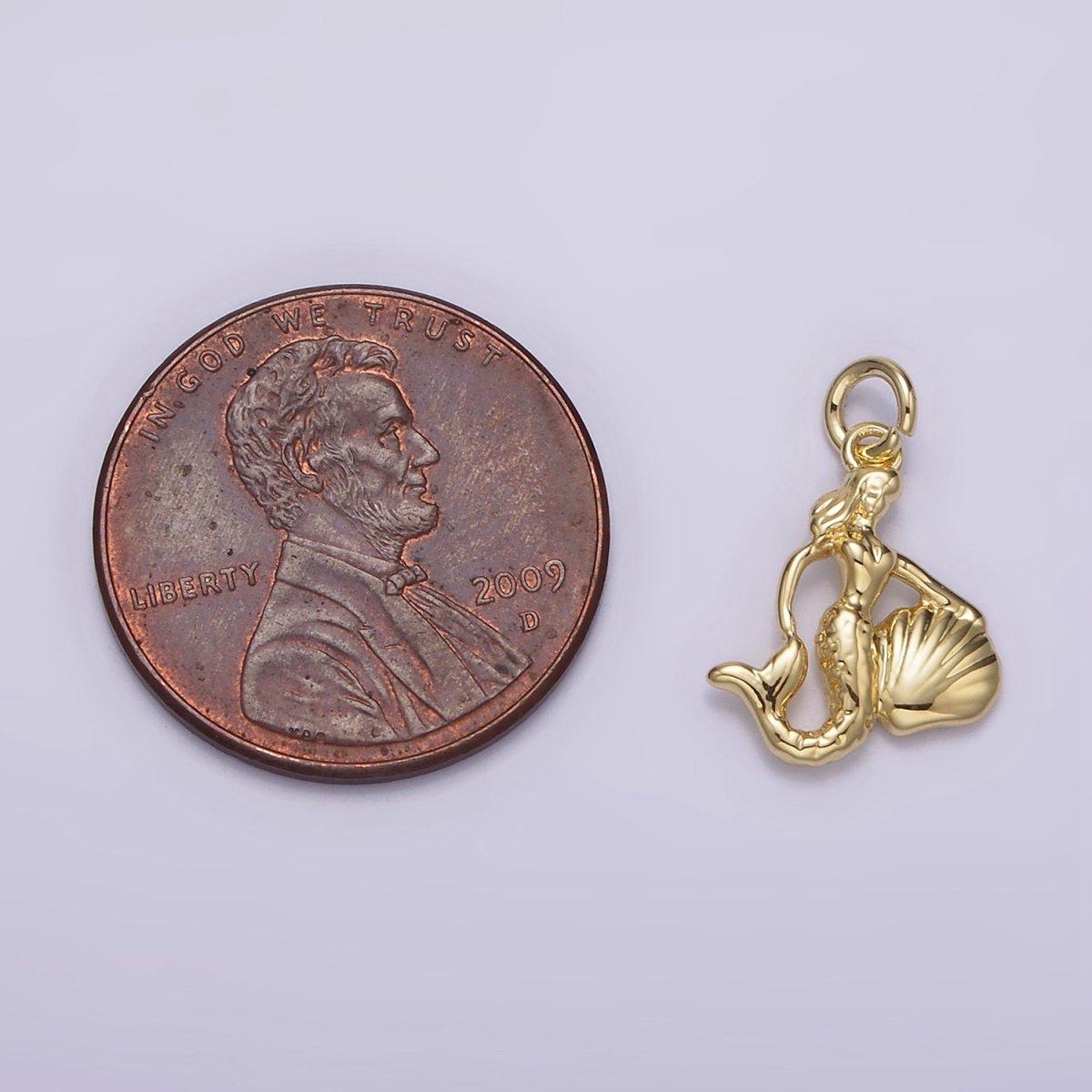 14K Gold Filled Mini Mermaid Clam Sea Shell Add-On Charm in Gold & Silver  | AG230 AG839