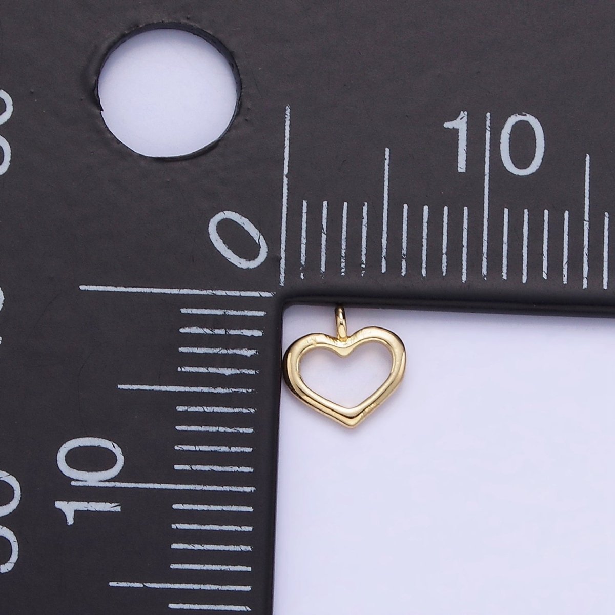 14K Gold Filled Mini Open Heart Minimalist Charm | AG753 - DLUXCA