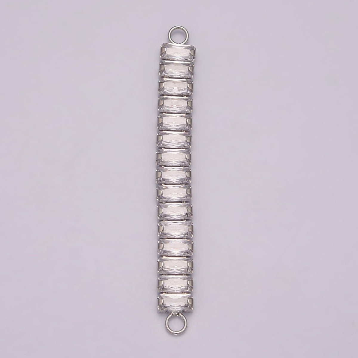 14K Gold Filled Minimalist Bendable Rectangular Bar Connector Micro Pave CZ DIY Charm Necklace Bracelet Findings for Jewelry Making, 50.5x6.9mm Y-392 Y-393