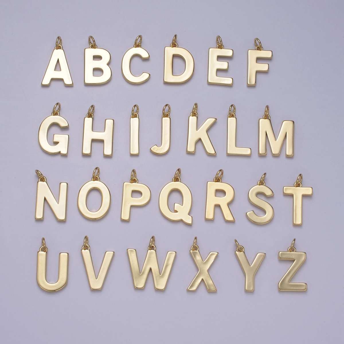 14k Gold Filled Minimalist Font Initial Letters Pendant Charm Wholesale Jewelry Supply A-703-A-715