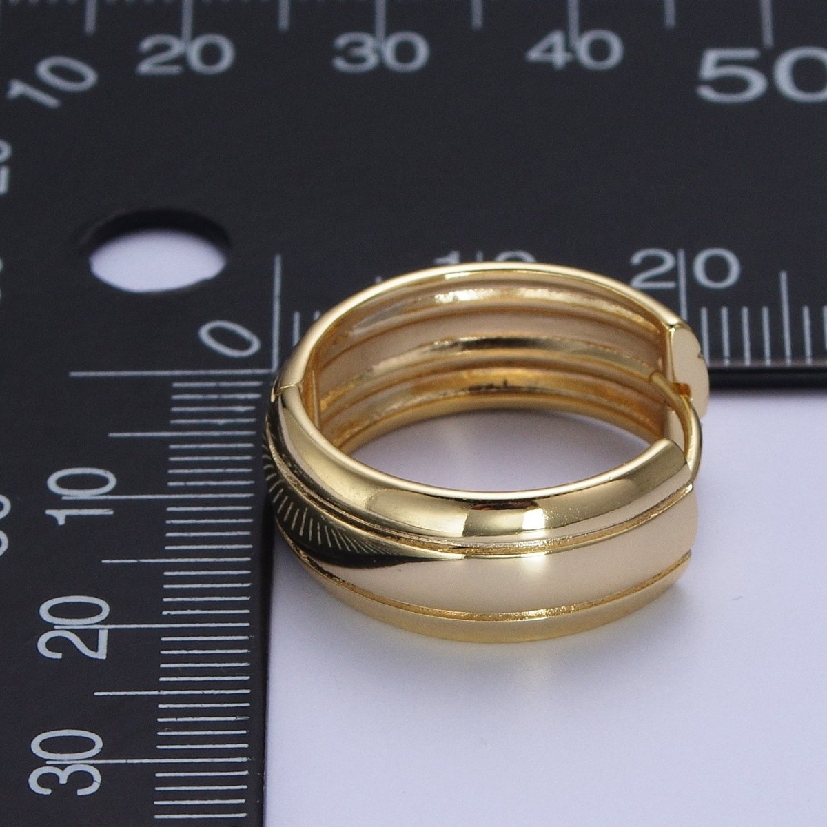 14K Gold Filled Minimalist Plain Gold Small Bold Thick Hoop Huggie Earring, Perfect for Everyday Wear or Gift | X910 - DLUXCA