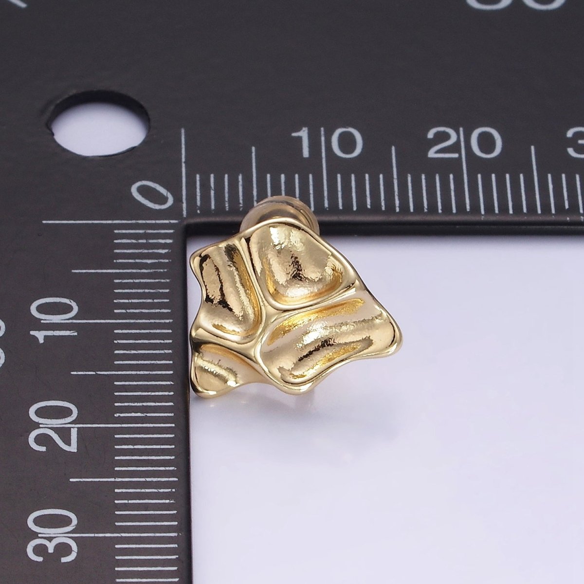 14K Gold Filled Molten Foil Open Loop Drop Stud Earrings Findings | Z709 - DLUXCA