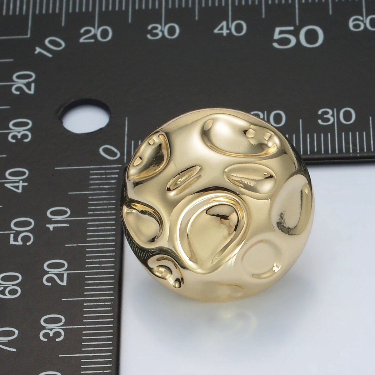 Molten Hammered Round Lightweight Stud Earrings in Gold & Silver | AD680 AD681