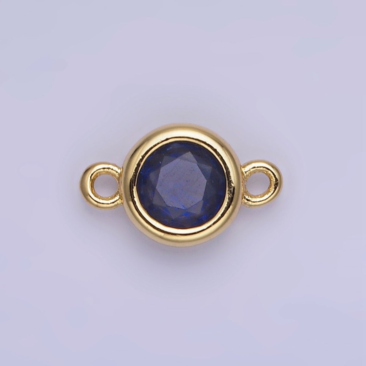 14K Gold Filled Multifaceted CZ Bezel Round Connector | G406 - G413