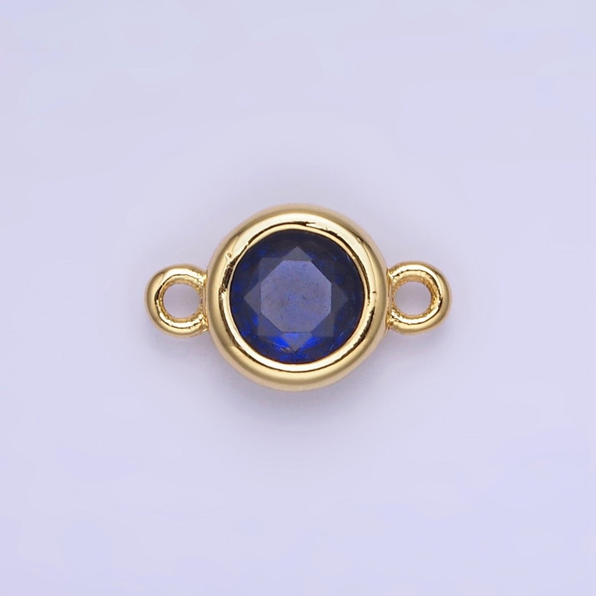 14K Gold Filled Multifaceted CZ Bezel Round Connector | G406 - G413