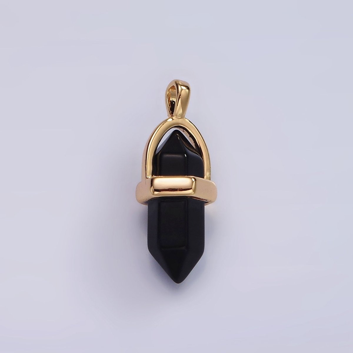 14K Gold Filled Natural Gemstone Pointed Wand Pendant | N2007 - N2016