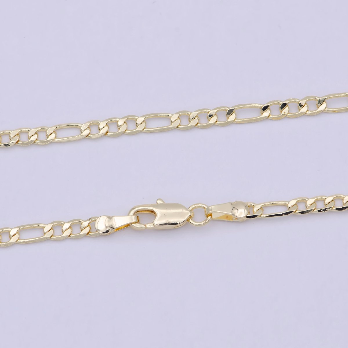 OS 14K Gold Filled Necklace - Figaro Necklace - Dainty Gold Figaro Chain Layering Necklace 3mm 16, 17.5 inch ready to wear chain w/ Lobster Clasp | WA-827 Clearance Pricing