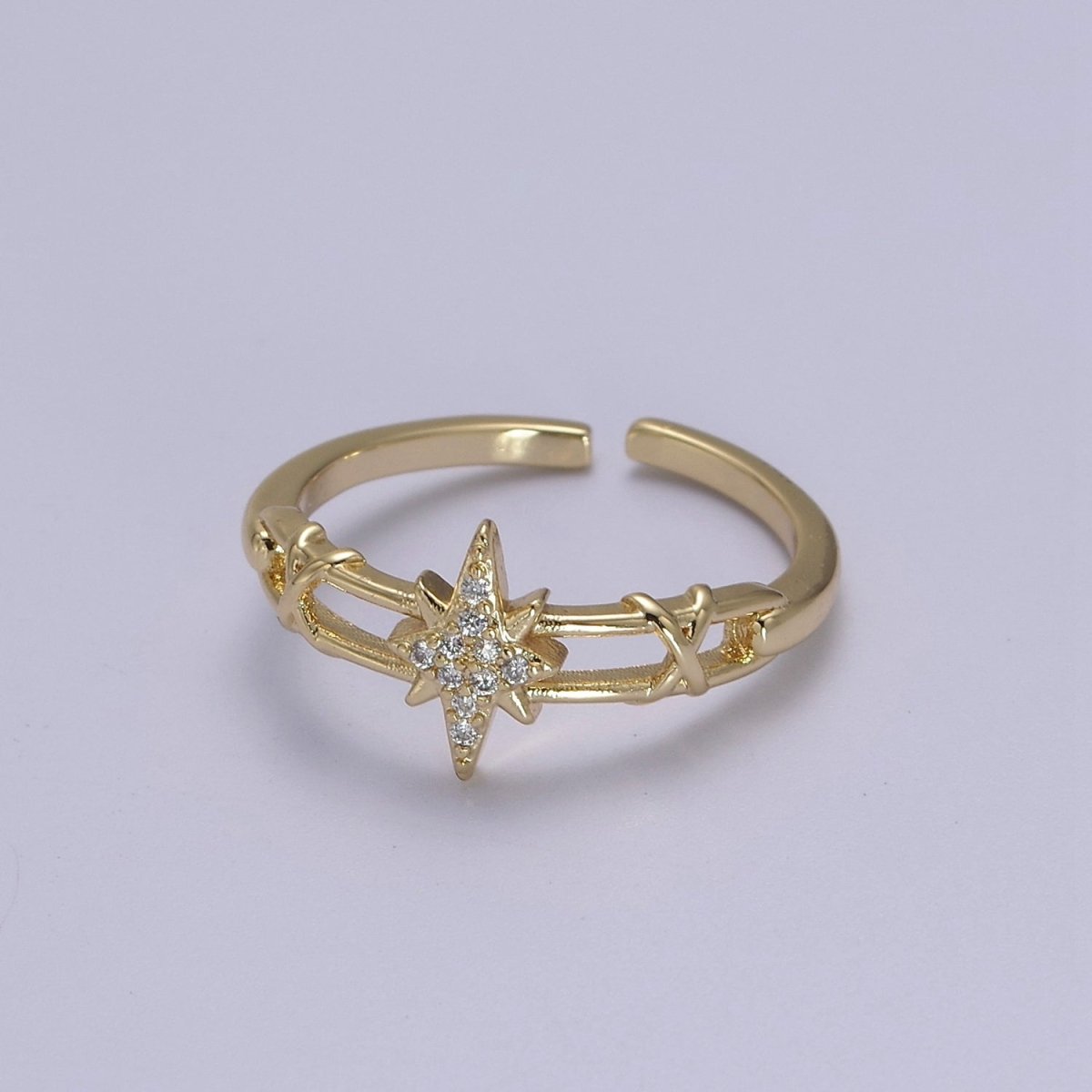 14K Gold Filled North Star Ring Celestial Ring Dainty Minimalist Jewelry Open Adjustable Ring S-456 S-457