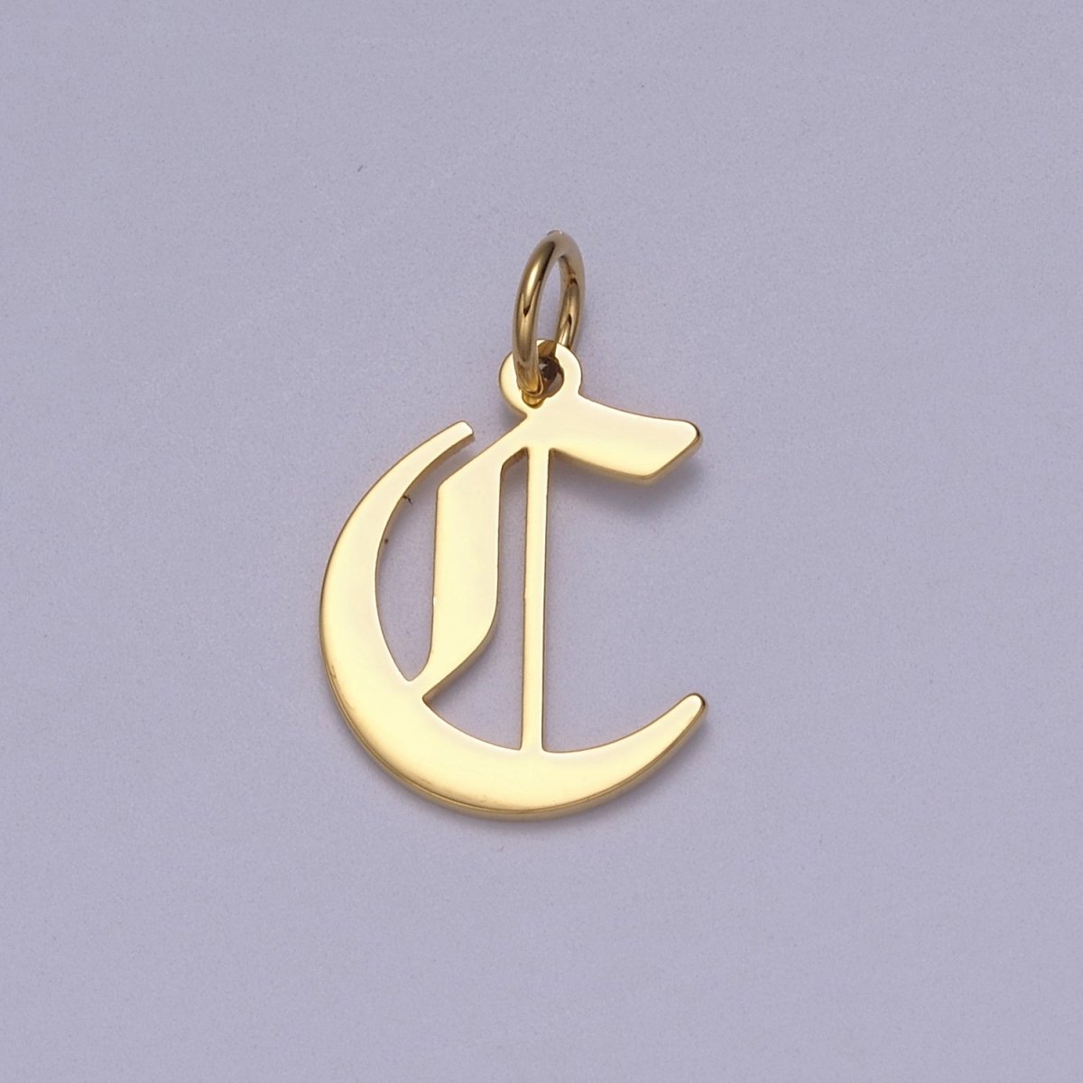 14k Gold Filled Old English Font Initial Letters Pendant Charm Wholesale Jewelry Supplies A677~A689