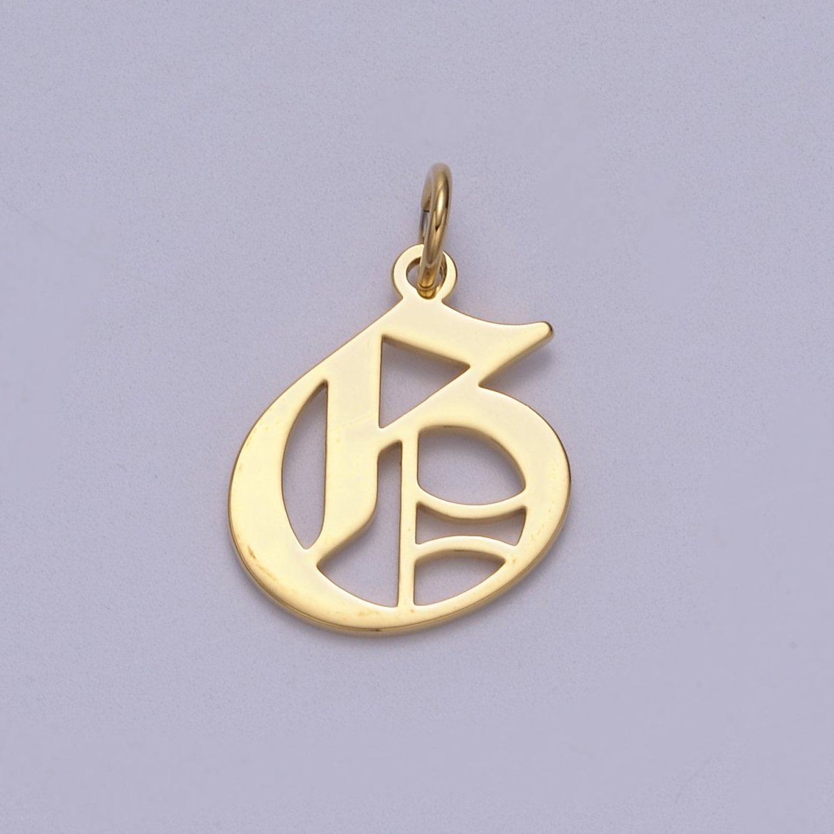14k Gold Filled Old English Font Initial Letters Pendant Charm Wholesale Jewelry Supplies A677~A689