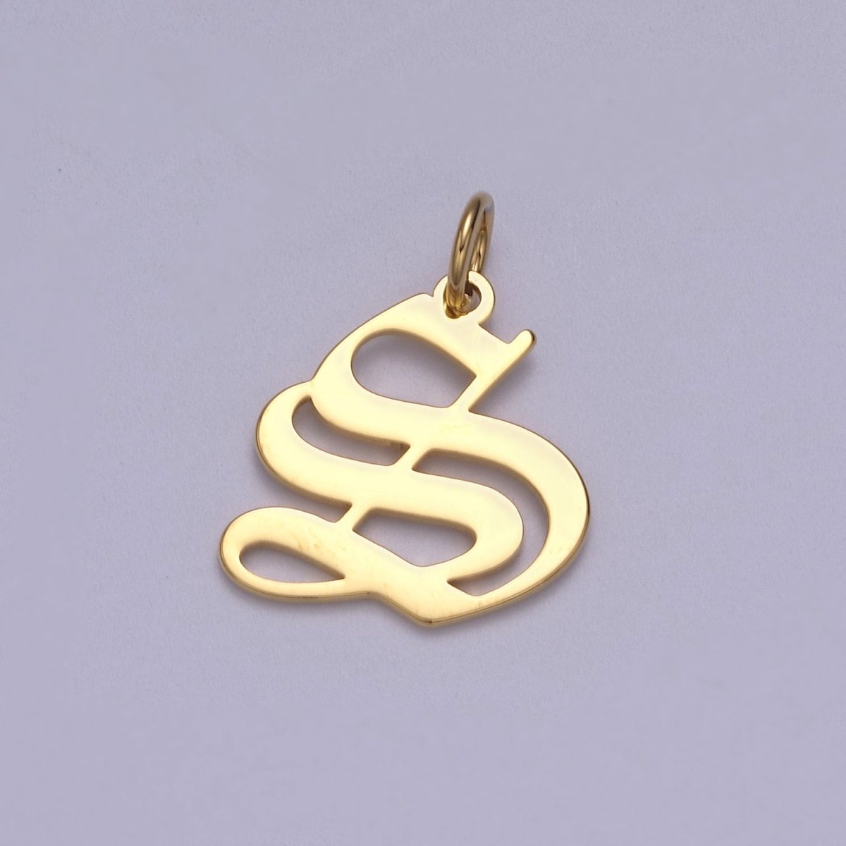 14k Gold Filled Old English Font Initial Letters Pendant Charm Wholesale Jewelry Supplies A677~A689
