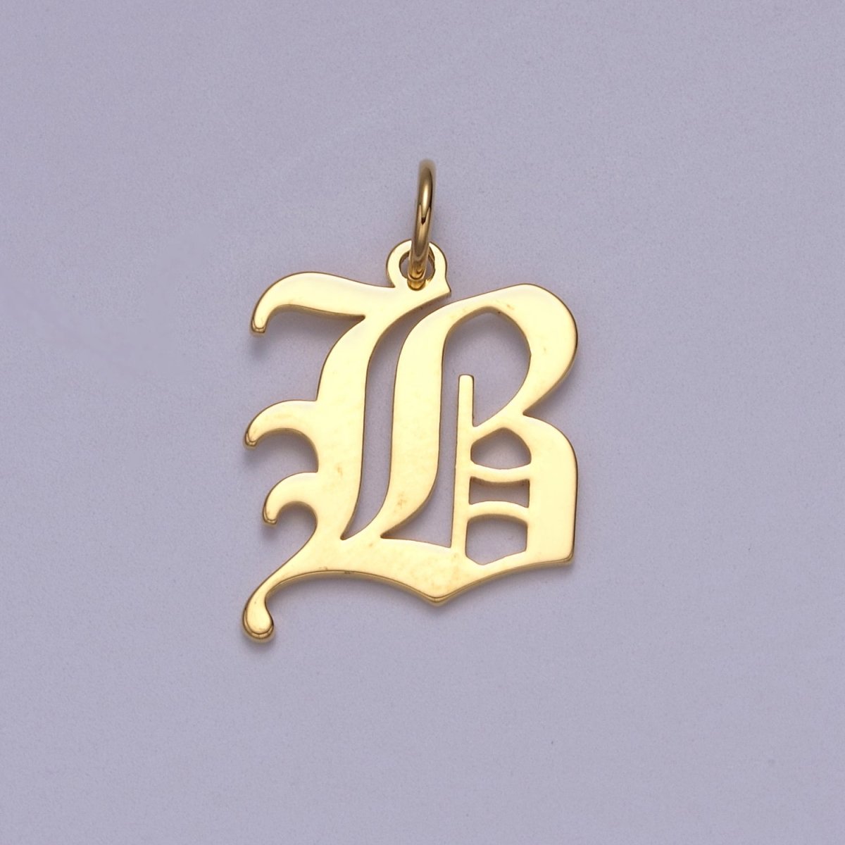 14k Gold Filled Old English Font Initial Letters Pendant Charm Wholesale Jewelry Supplies A677~A689