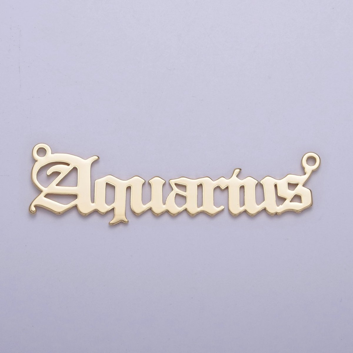 14k Gold Filled Old English Font Zodiac Charms Connector for Necklace Bracelet Link Connector Astrology Necklace Charm Personalized Jewelry Wholesale A-A1725-A-A1730