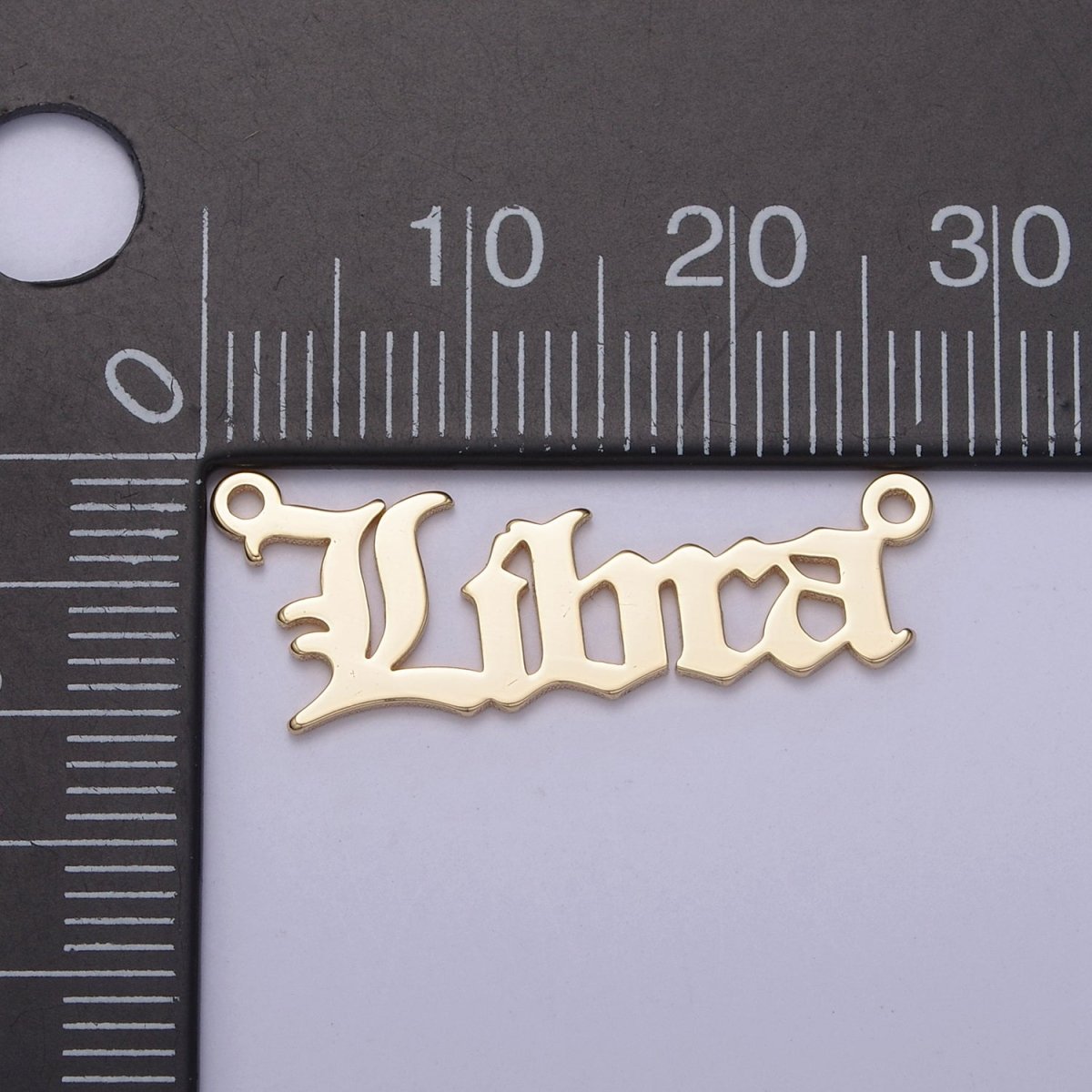 14k Gold Filled Old English Font Zodiac Charms Connector for Necklace Bracelet Link Connector Astrology Necklace Charm Personalized Jewelry Wholesale A-A1725-A-A1730