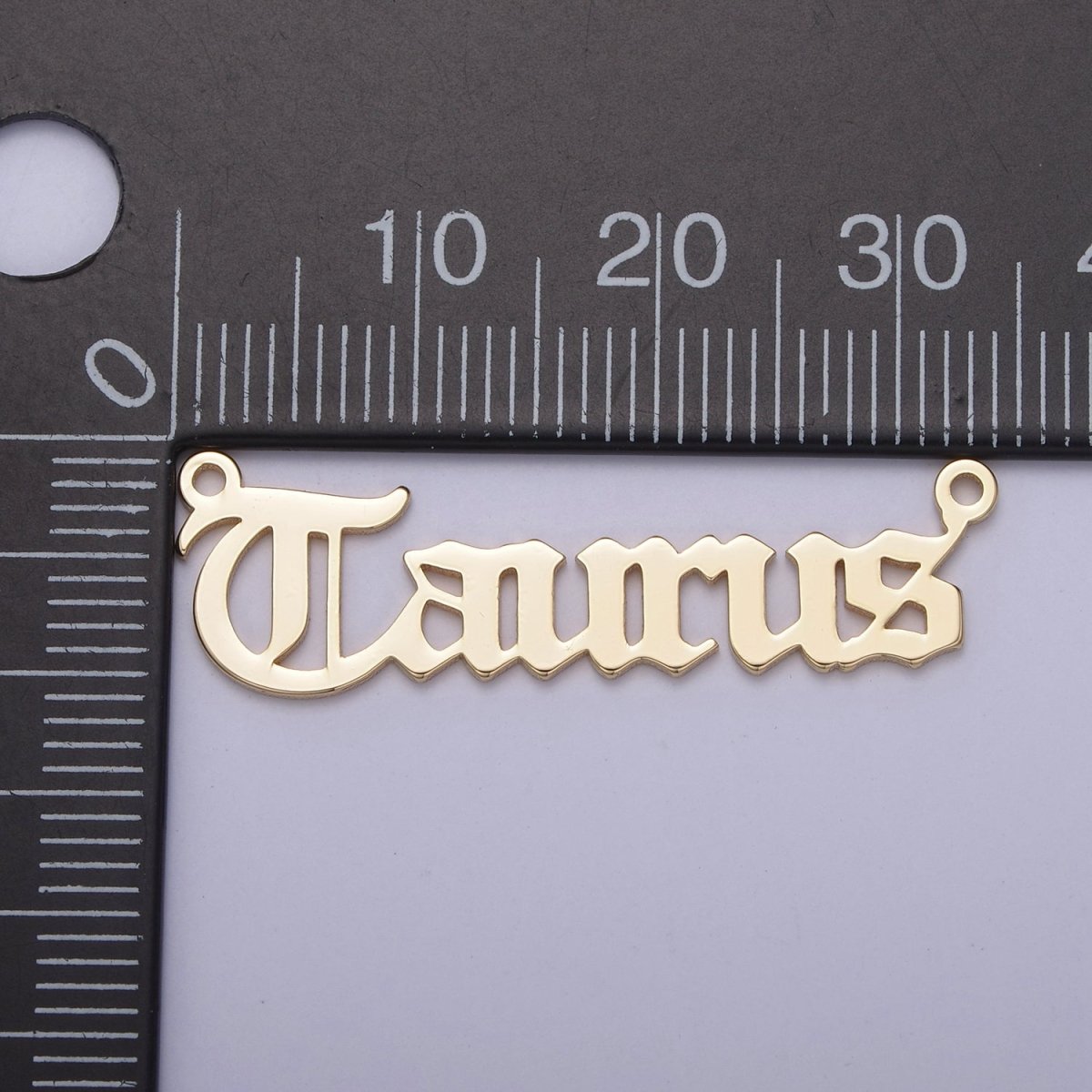 14k Gold Filled Old English Font Zodiac Charms Connector for Necklace Bracelet Link Connector Astrology Necklace Charm Personalized Jewelry Wholesale A-A1725-A-A1730